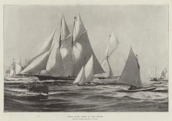 Typical Racing Yachts at Cowes Regatta